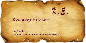 Kvassay Eszter névjegykártya