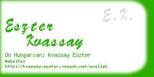 eszter kvassay business card